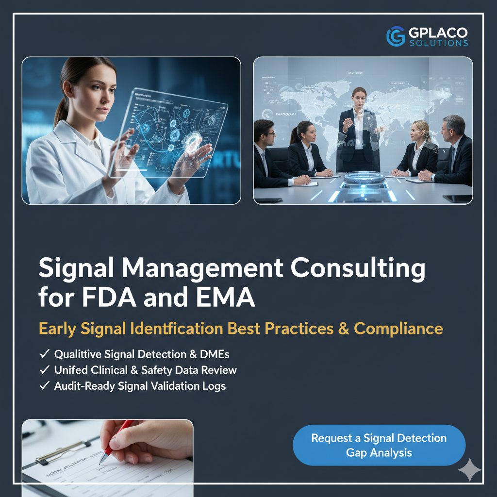 Signal management Consulting and workflow FDA EMA pharmacovigilance